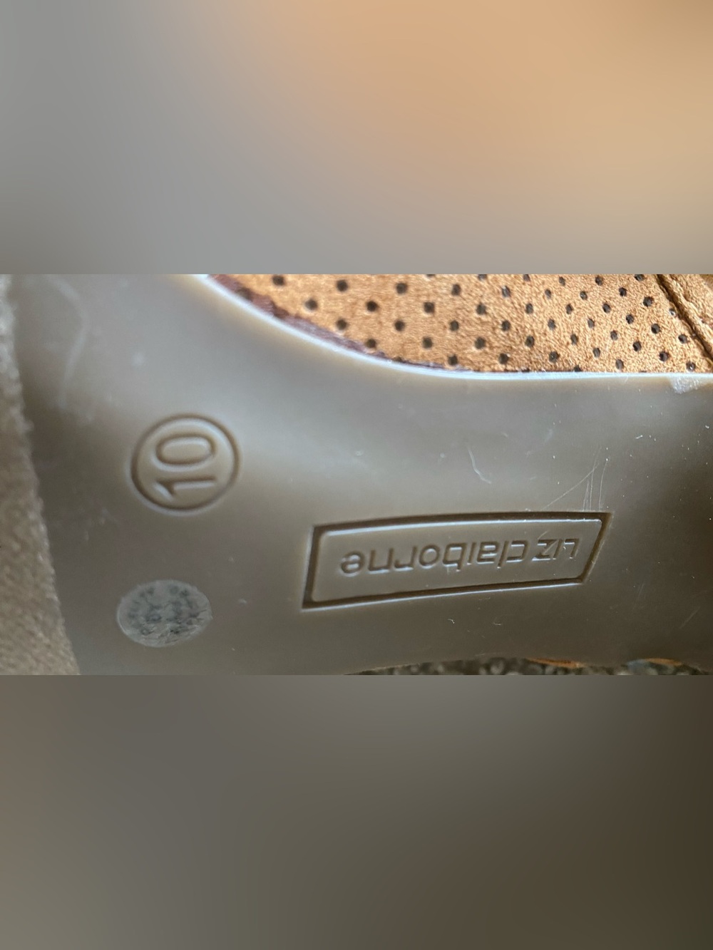Liz Claiborne Brown Peep-Toe Block Heels. Worn once. - Picture 4 of 7